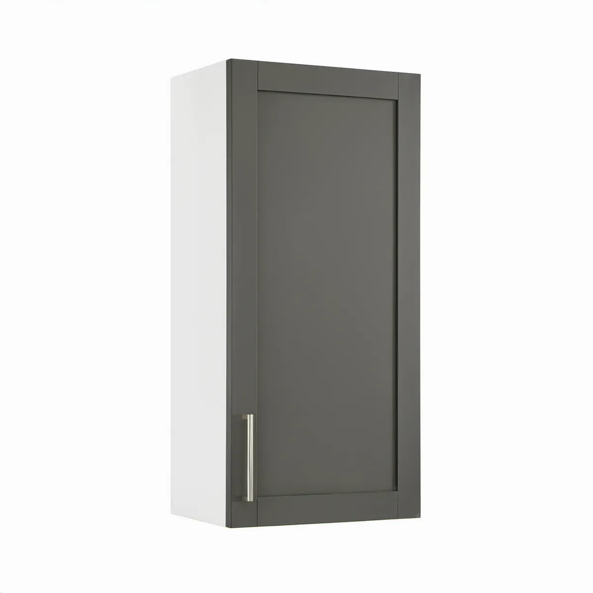 Wall-Mount Kitchen Cabinet, 12 x 12 x 30 in, Single Door, Gray/White